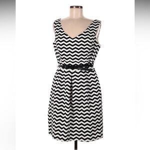 WHBM Chevron Black and White Dress